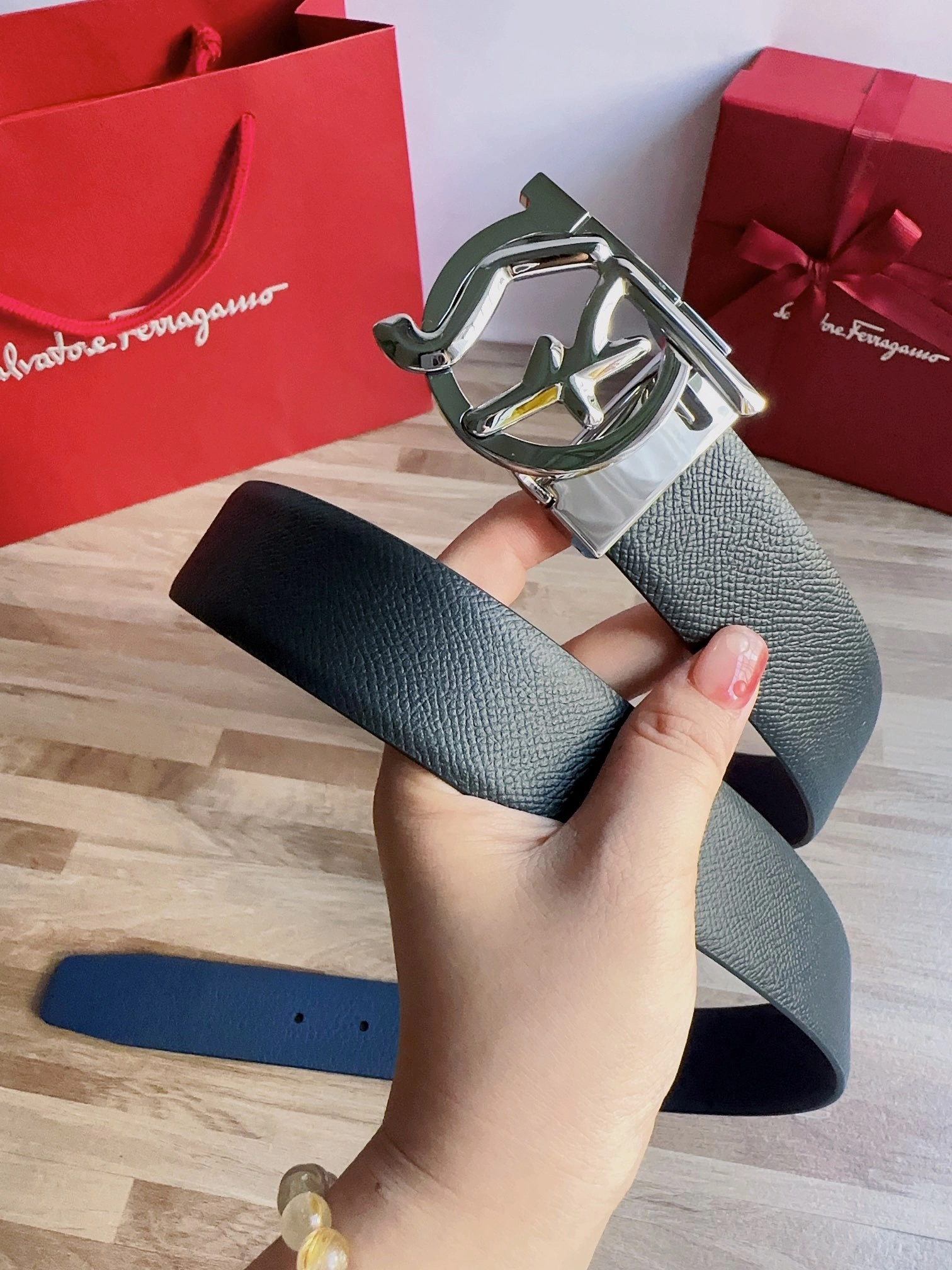Barbara-- 3.5CM three piece--reversible cowhide item:C-S042K1818